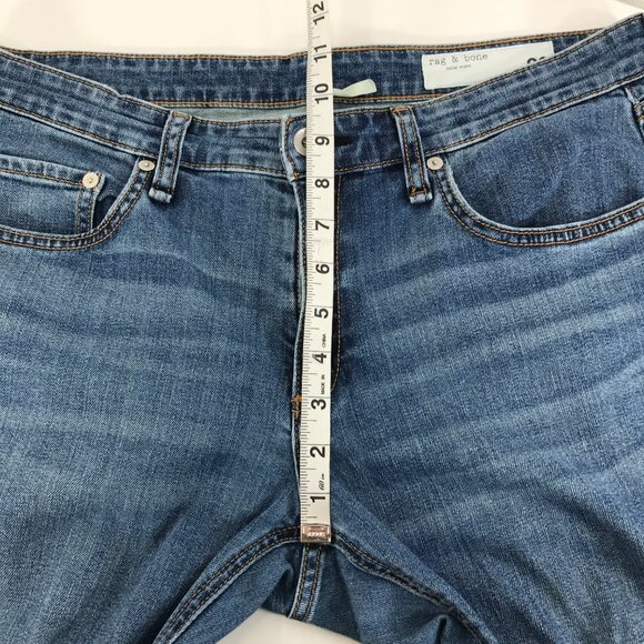 Rag & Bone Dre Low Rise Slim Boyfriend Jeans Women's Size 30 Bellview Blue Denim - Picture 6 of 12